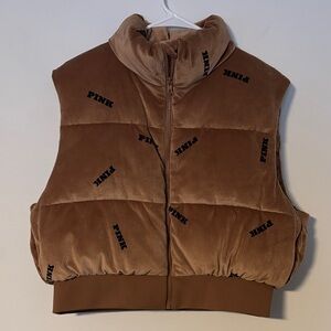 Women’s PINK Victoria's Secret Brown Corduroy Vest Sz. XL